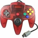 Nintendo 64 ohjain Punainen läpinäkyvä