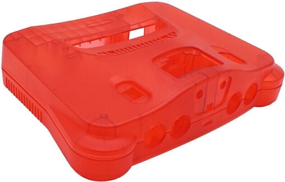 Nintendo 64 konsolin kotelo Punainen läpinäkyvä