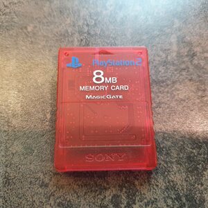 Playstation 2 muistikortti 8MB läpinäkyvä punainen - alkuperäinen