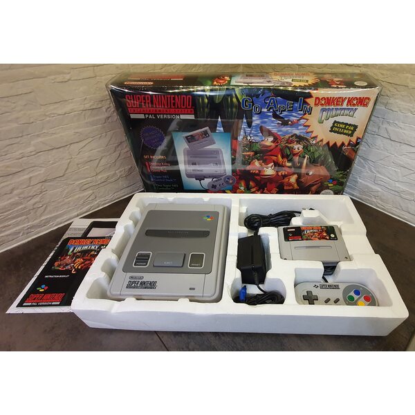 SNES konsoli Donkey Kong Country teemapakkauksessa (takuu 6kk)