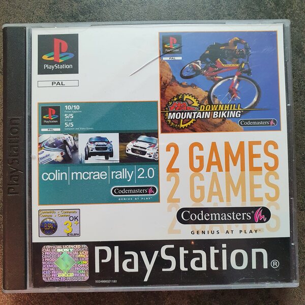 PS1 2 Games: Colin McRae Rally 2.0 & No Fear Downhill Mountain Biking (CIB)